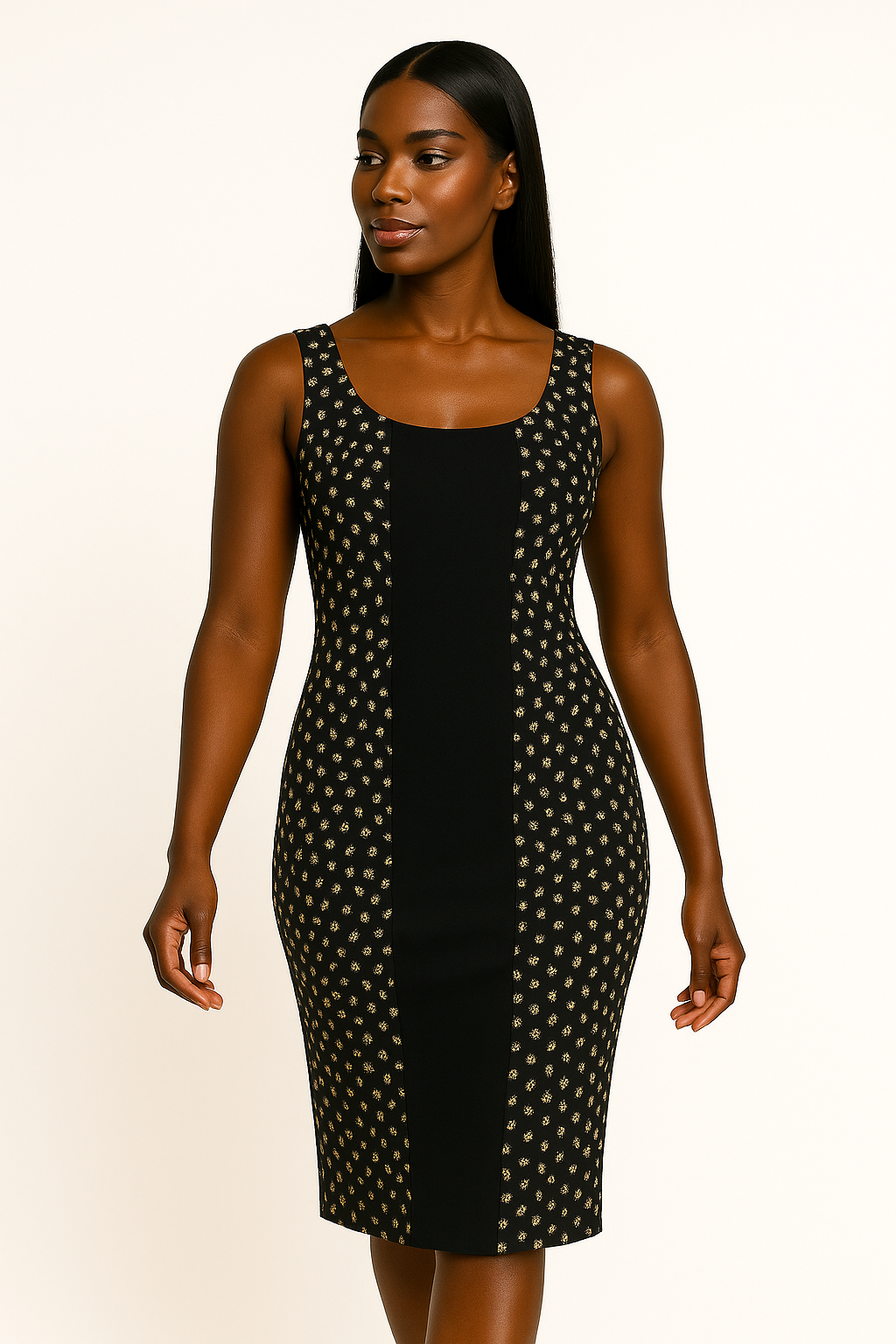 COLORBLOCK BODYCON DR BLACK 7 M