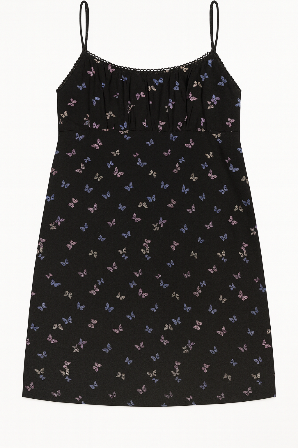 SLIP MESH DRESS BLACK 7 XS