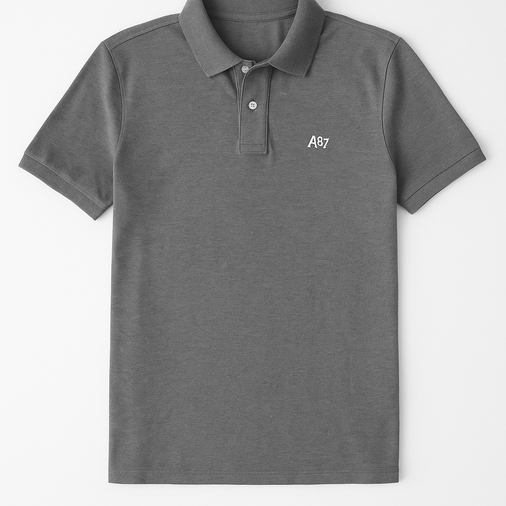 EE SOLID PIQUE POLO DKGREY 25