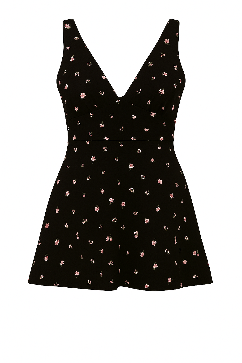 V NECK Y2K DRESS BLACK 7 XS