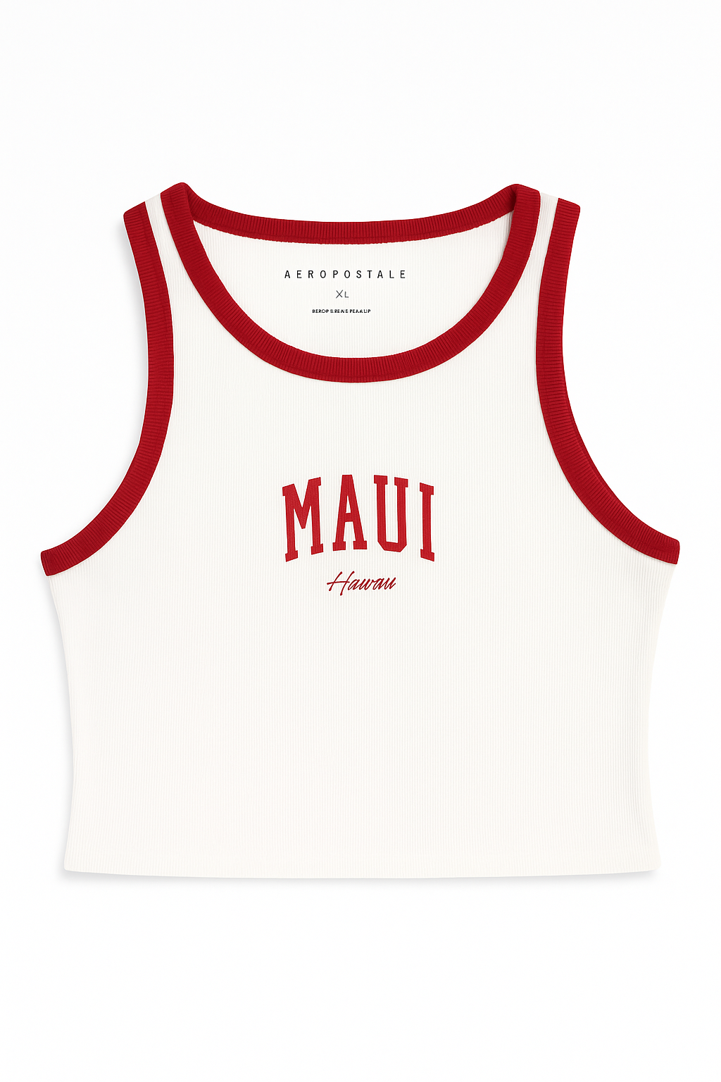 CROP HGHNCK TNK MAUI FLORAL WHITE XL