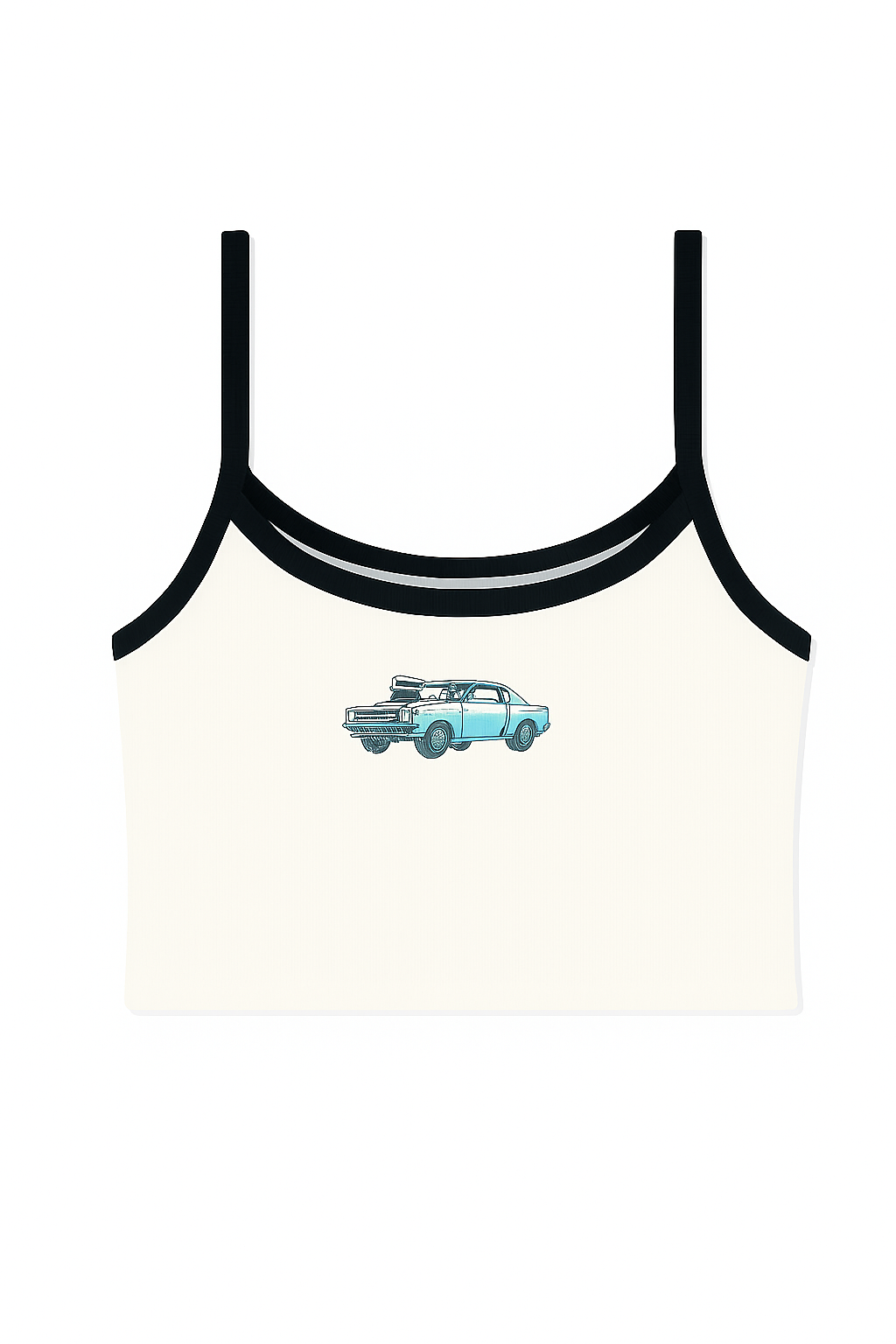 POP PUNK CAMI CAR FLORAL WHITE M