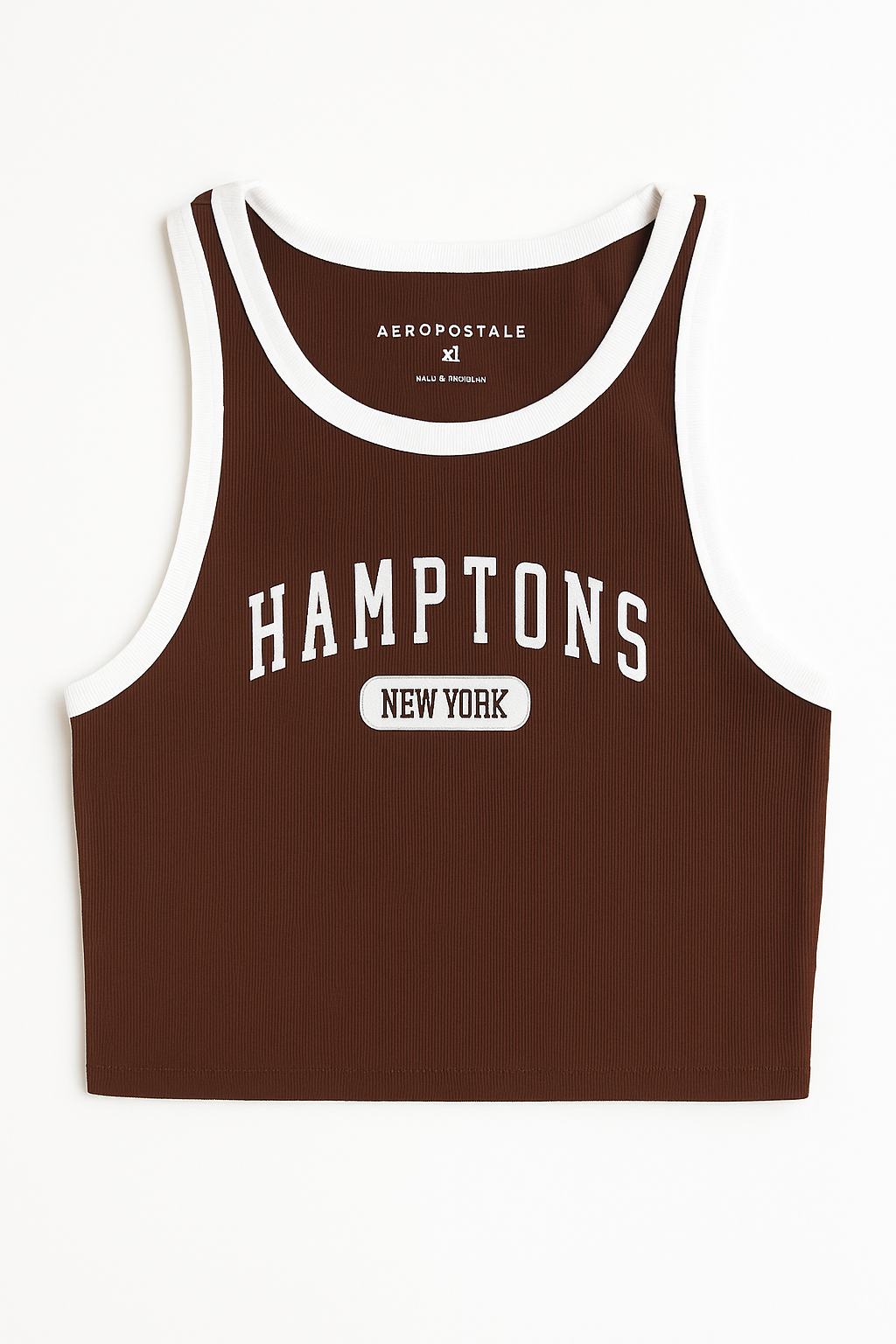 CROP HGHCK TNK HAMPTN DKBRWN 228 XL